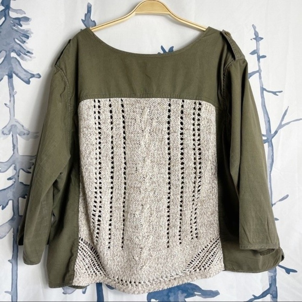 Wit & Wisdom Knit Back Jacket Green Size 3x